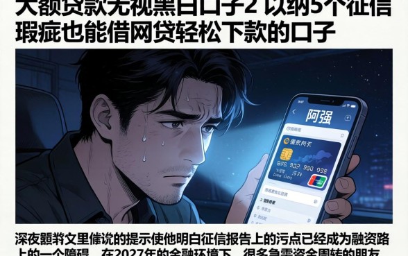 大额贷款无视黑白口子2，归纳5个征信瑕疵也能借网贷轻松下款的口子