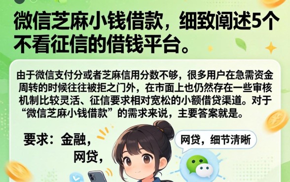 微信芝麻小钱借款,细致阐述5个不看征信的借钱平台