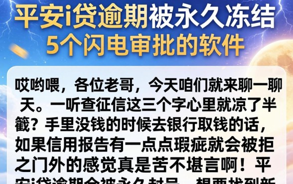 平安i贷逾期被永久冻结,详细阐述5个闪电审批的软件