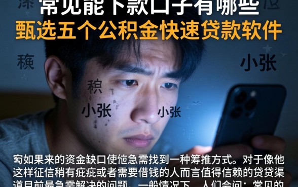 常见能下款的口子有哪些,甄选五个公积金快速贷款软件