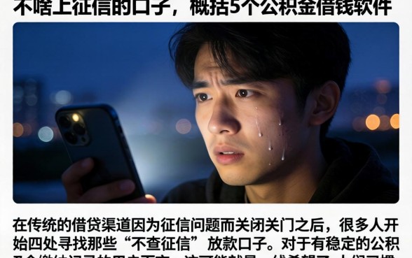 不啥上征信的口子，概括5个公积金借钱软件