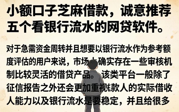 小额口子芝麻借款，诚意推荐五个看银行流水的网贷软件