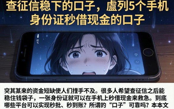 查征信稳下的口子，胪列5个手机身份证秒借现金的口子