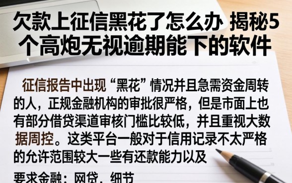 欠款上征信黑花了怎么办，揭秘5个高炮无视逾期能下的软件