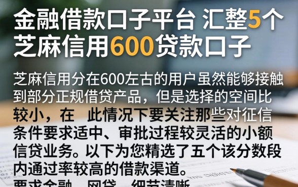 金融借款口子平台，汇整5个芝麻信用600贷款口子