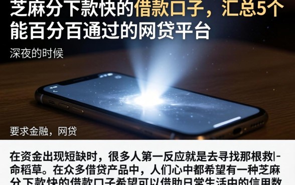 芝麻分下款快的借款口子,汇总5个能百分百通过的网贷平台