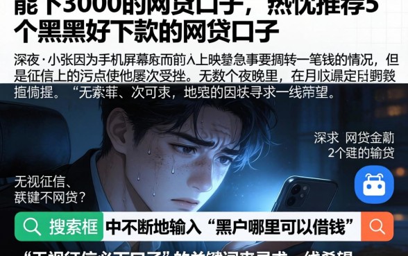 能下3000的网贷口子，热忱推荐5个黑户好下款的网贷口子