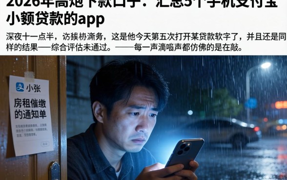 2026年高炮下款口子，汇总5个手机支付宝小额贷款的app