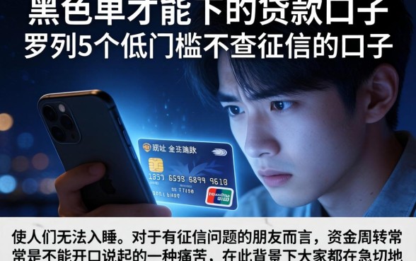 黑名单才能下的贷款口子,罗列5个低门槛不查征信的口子