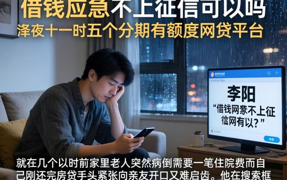 借钱应急不上征信可以吗，枚举五个分期有额度的网贷平台