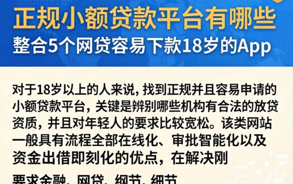 正规小额贷款平台有哪些,整合5个网贷容易下款18岁的app