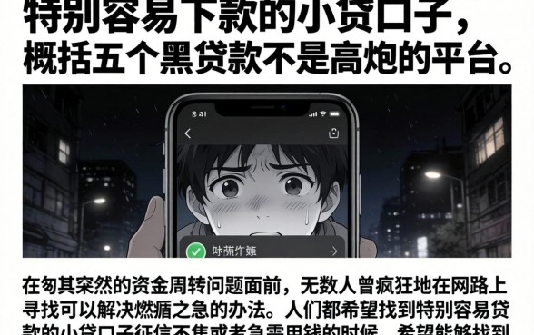 特别容易下款的小贷口子，概括五个黑白贷款不是高炮的平台
