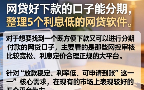 网贷好下款的口子能分期，整理5个利息低的网贷软件