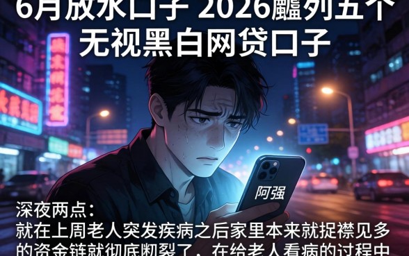 6月放水口子 2026，胪列五个无视黑白的网贷口子