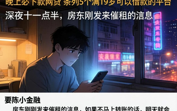 晚上必下款的网贷，条列5个满19岁可以借款的平台