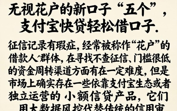 无视花户的新口子，详细阐述五个支付宝快贷轻松借口子
