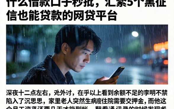 什么借款口子秒批，汇整5个黑征信也能贷款的网贷平台