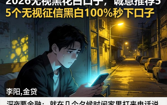 2026无视黑花白口子，诚意推荐5个无视征信黑白100%秒下口子