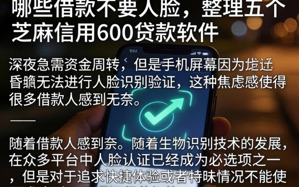 哪些借款不要人脸，整理五个芝麻信用600贷款软件