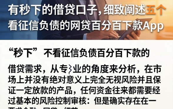 有秒下的借贷口子，细致阐述五个不看征信负债的网贷百分百下款app