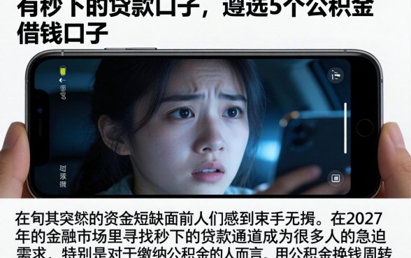 有秒下的贷款口子，遴选5个公积金借钱口子