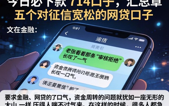 今日必下款的714口子，汇总五个对征信宽松的网贷口子