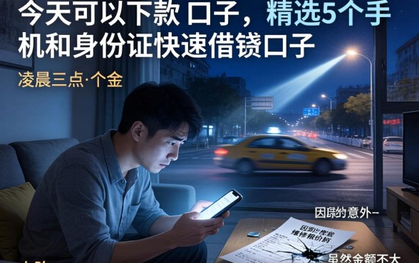 今天可以下款的口子，精选5个手机和身份证快速借钱口子