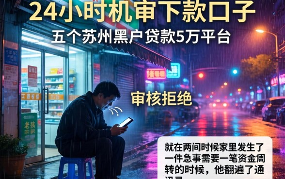 24小时机审下款的口子，详尽说明五个苏州黑户贷款5万的平台