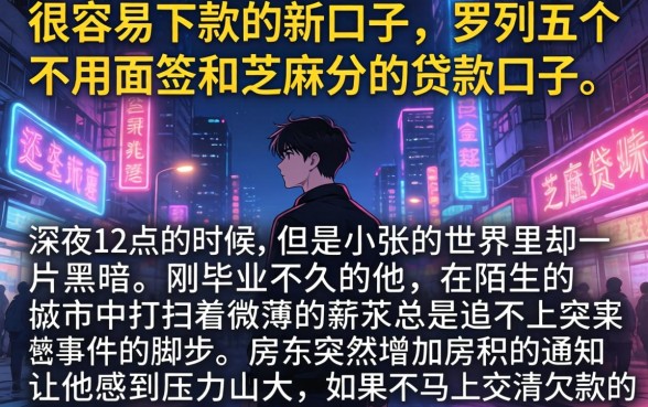 很容易下款的新口子，罗列五个不用面签和芝麻分的贷款口子