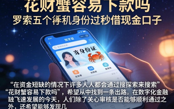 花财蟹容易下款吗，罗列五个手机身份证秒借现金的口子