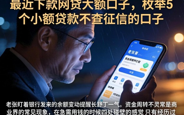 最近下款的网贷大额口子，枚举5个小额贷款不查征信的口子