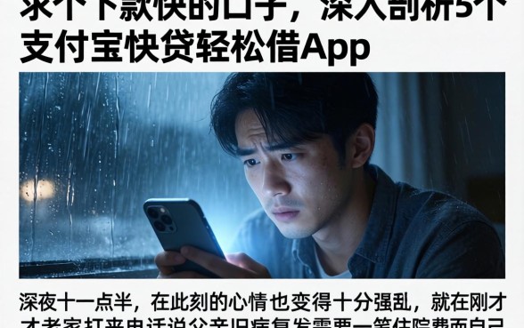 求个下款快的口子，深入剖析5个支付宝快贷轻松借app