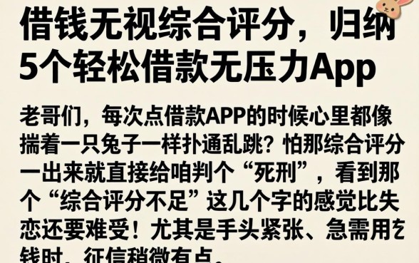 借钱无视综合评分，归纳5个轻松借款无压力app