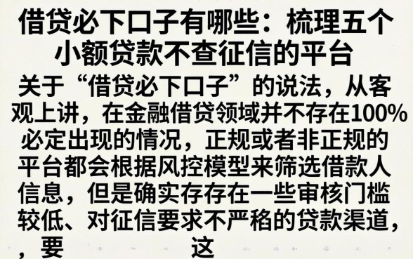 借贷必下口子有哪些，梳理五个小额贷款不查征信的平台
