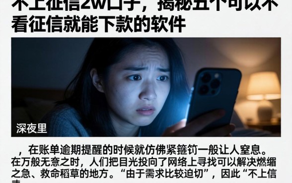 不上征信2w口子，揭秘五个可以不看征信就能下款的软件