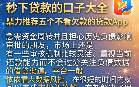 秒下贷款的口子大全，鼎力推荐五个不看欠款的贷款app