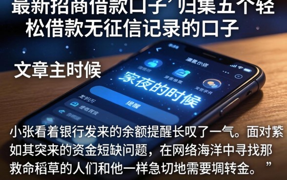 最新招商借款口子，归集五个轻松借款无征信记录的口子