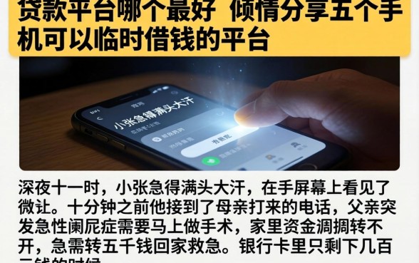 贷款平台哪个最好，倾情分享五个手机可以临时借钱的平台