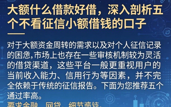 大额什么借款好借，深入剖析五个不看征信小额借钱的口子