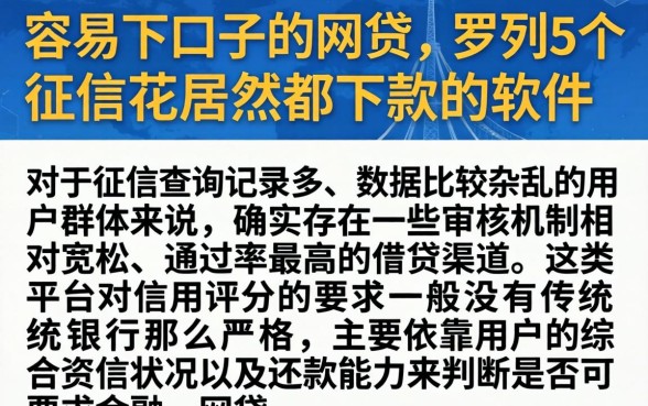 容易下口子的网贷,罗列5个征信花居然都下款的软件