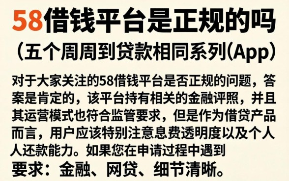 58借钱平台是正规的吗，详尽说明五个周周到贷款相同系列的app