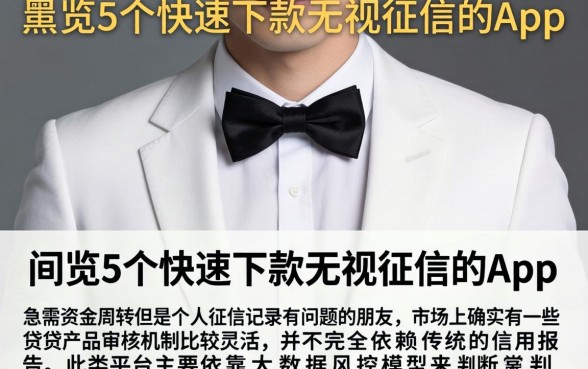 白色西装黑花口子，概览5个快速下款无视征信的app