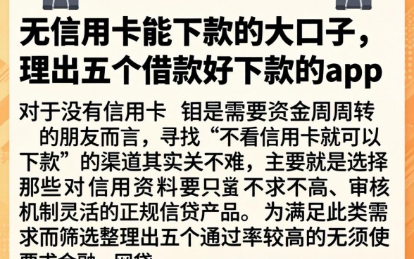 无信用卡能下款的大口子，理出五个借款好下款的app