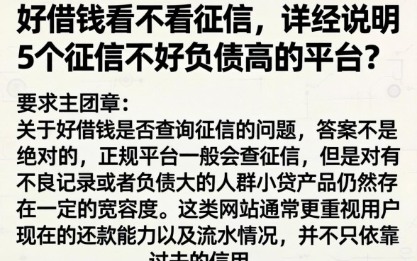 好借钱看不看征信，详尽说明5个征信不好负债高的平台