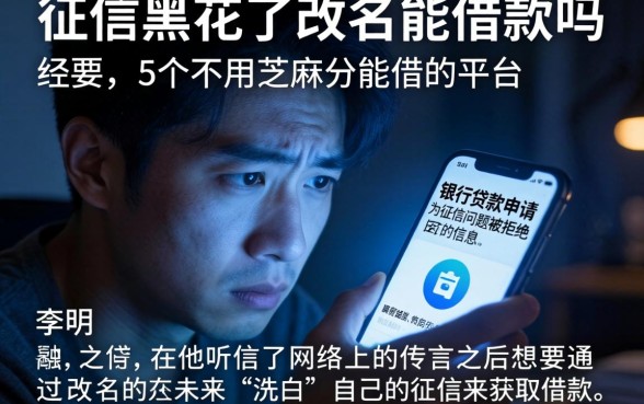 征信黑花了改名能借款吗，细致阐述5个不用芝麻分能借的平台
