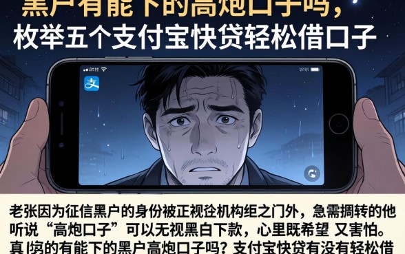 黑户有能下的高炮口子吗，枚举五个支付宝快贷轻松借口子