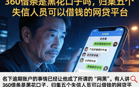 360借条是黑花口子吗，归集五个失信人员可以借钱的网贷平台