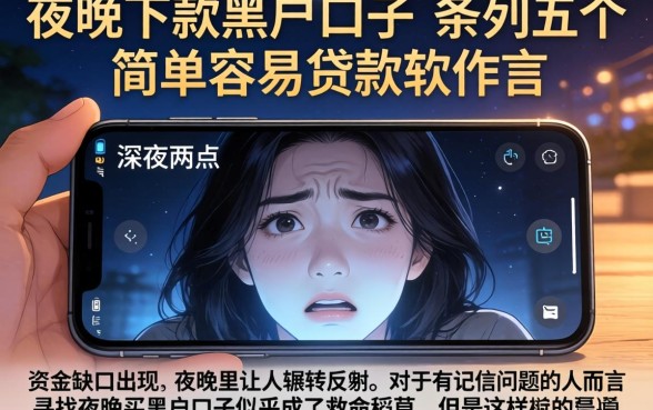 夜晚下款的黑户口子，条列五个简单容易贷款软件