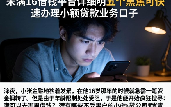 未满16借钱平台，详尽说明五个黑户可快速办理小额贷款业务的口子