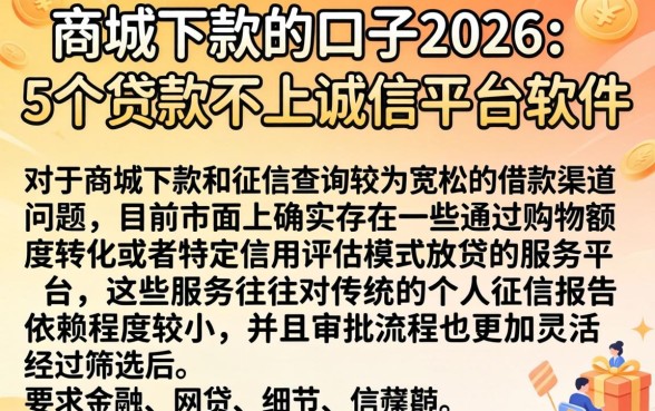 商城下款的口子2026，概括5个贷款不上诚信平台的软件